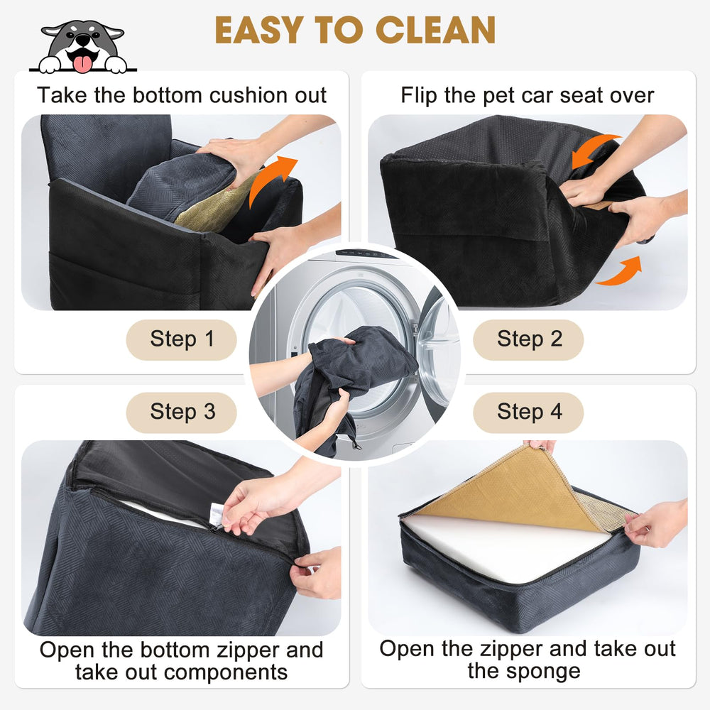 Joejoy dog car seat size compact fit works well in smaller vehicles and front or back seats.