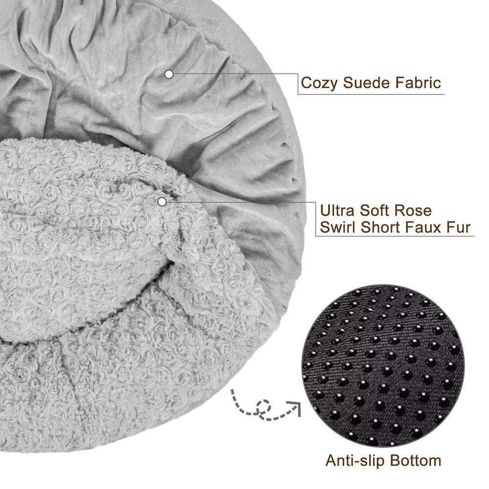 JOEJOY donut dog bed anti-slip bottom keeps bed in place during play