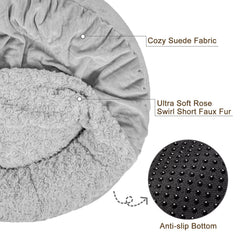JOEJOY donut dog bed anti-slip bottom keeps bed in place during play