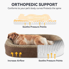 JOEJOY bed 360 bolster detail illustrating secure surround for curling and neck support