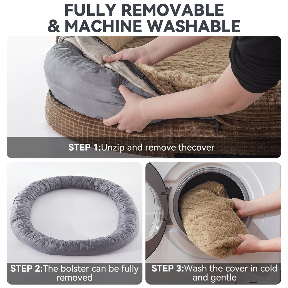 JOEJOY extra-large dog bed ships vacuum-packed and expands for full shape