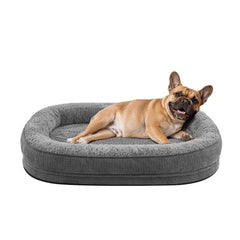 JOEJOY orthopedic dog bed with egg-crate foam, top view highlights even weight distribution for joint comfort.