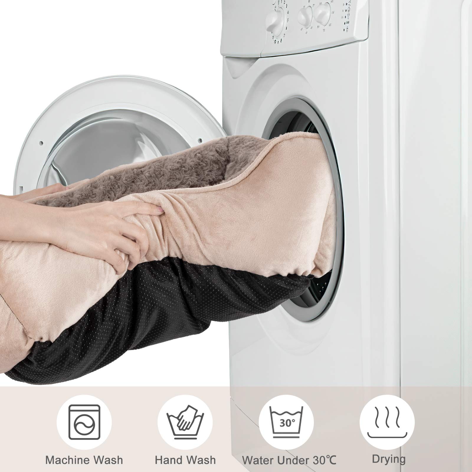 JOEJOY rectangle dog bed is machine washable for easy cleaning and maintenance.