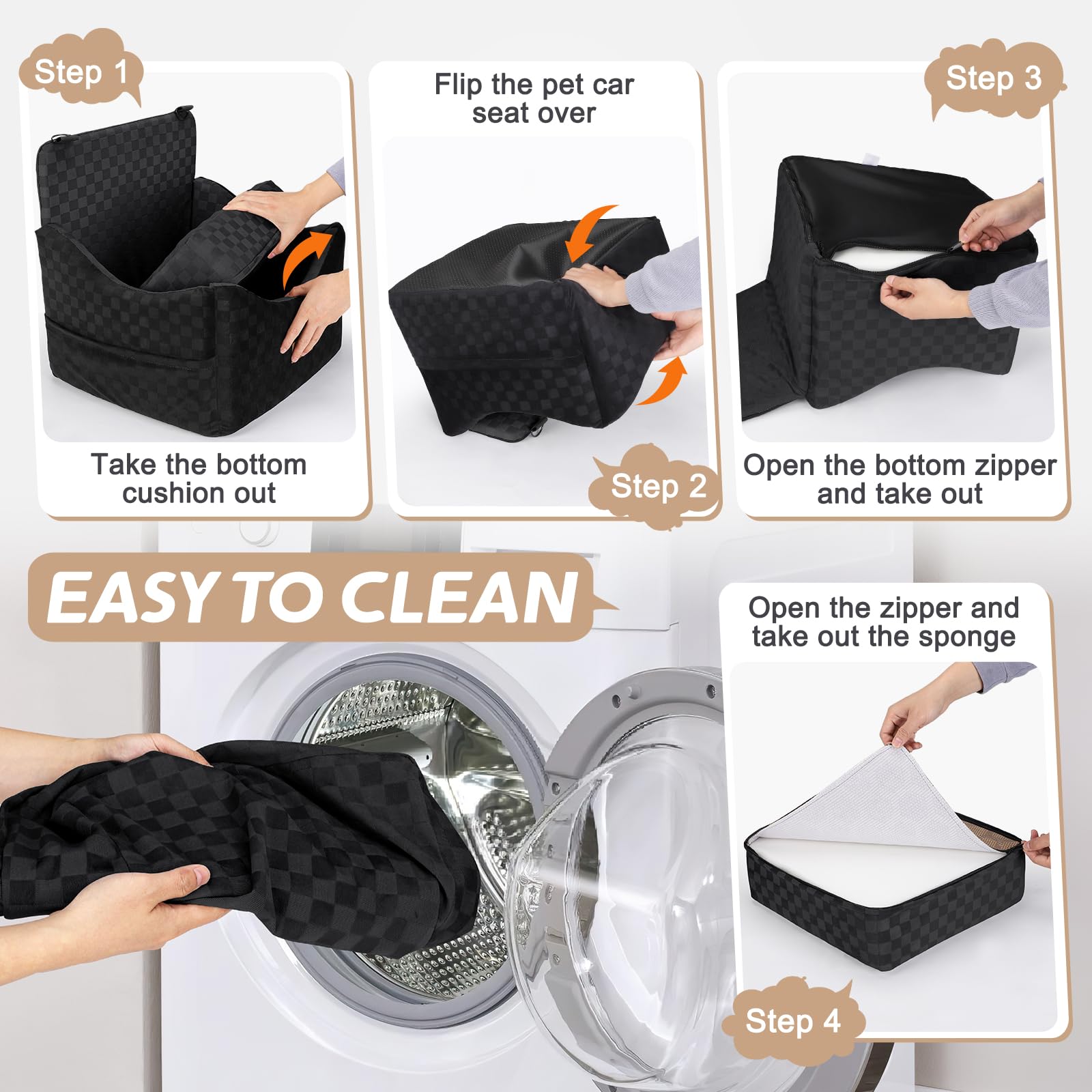 JOEJOY removable washable cover and side pockets for easy cleanup.
