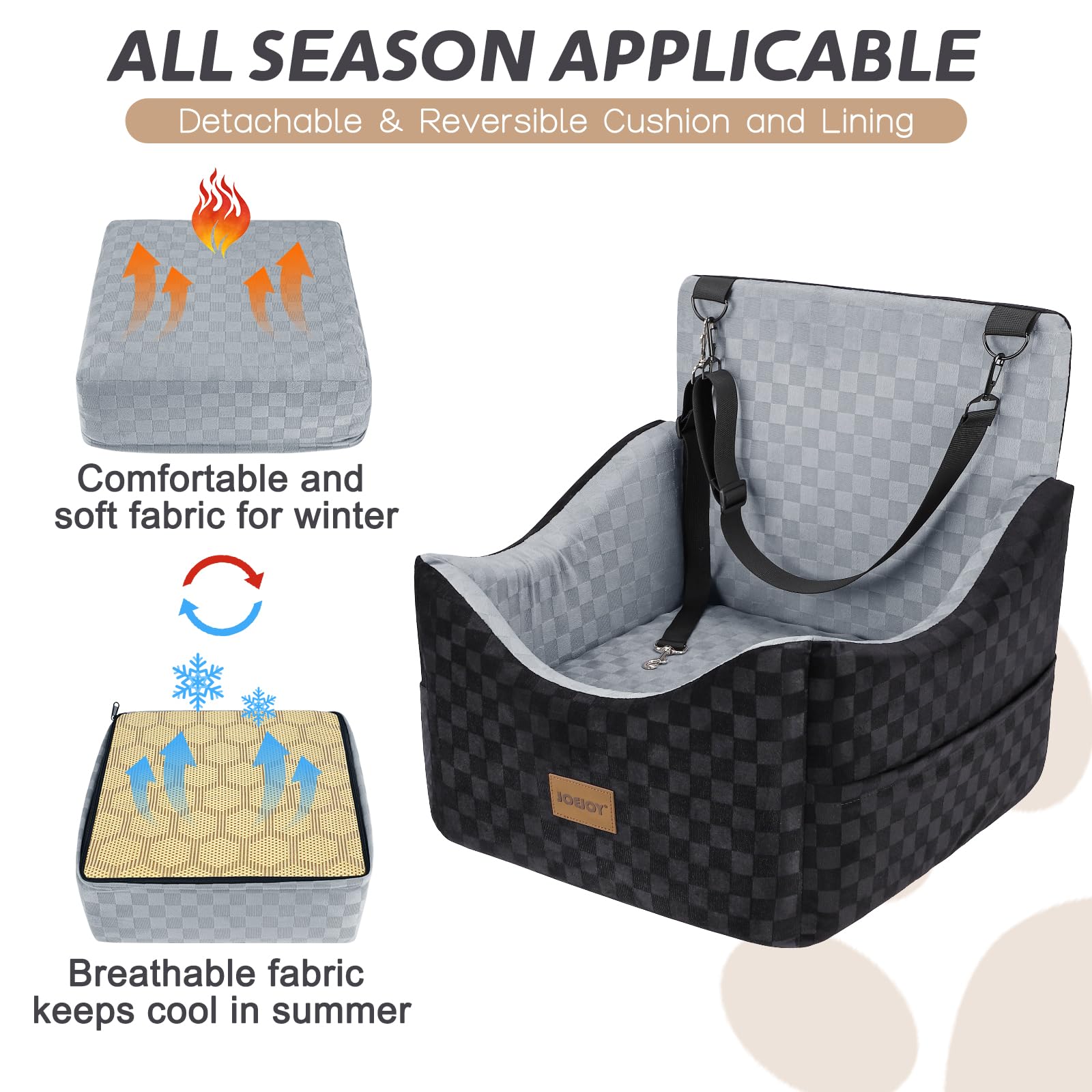 JOEJOY safety features include a harness belt, non-slip base, and headrest strap