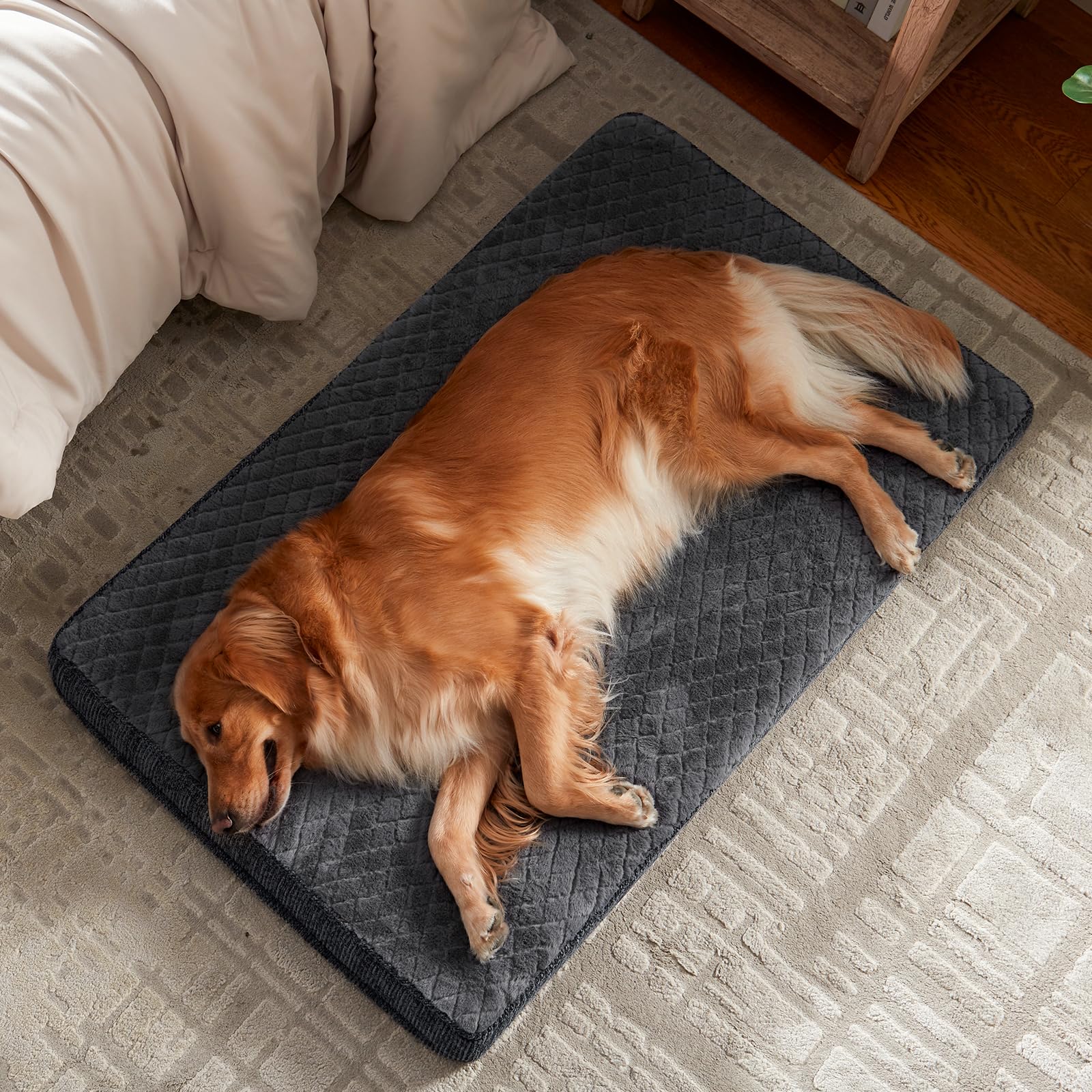 JOEJOY XL dog bed spacious 41x27 inches supports large breeds during lounging.
