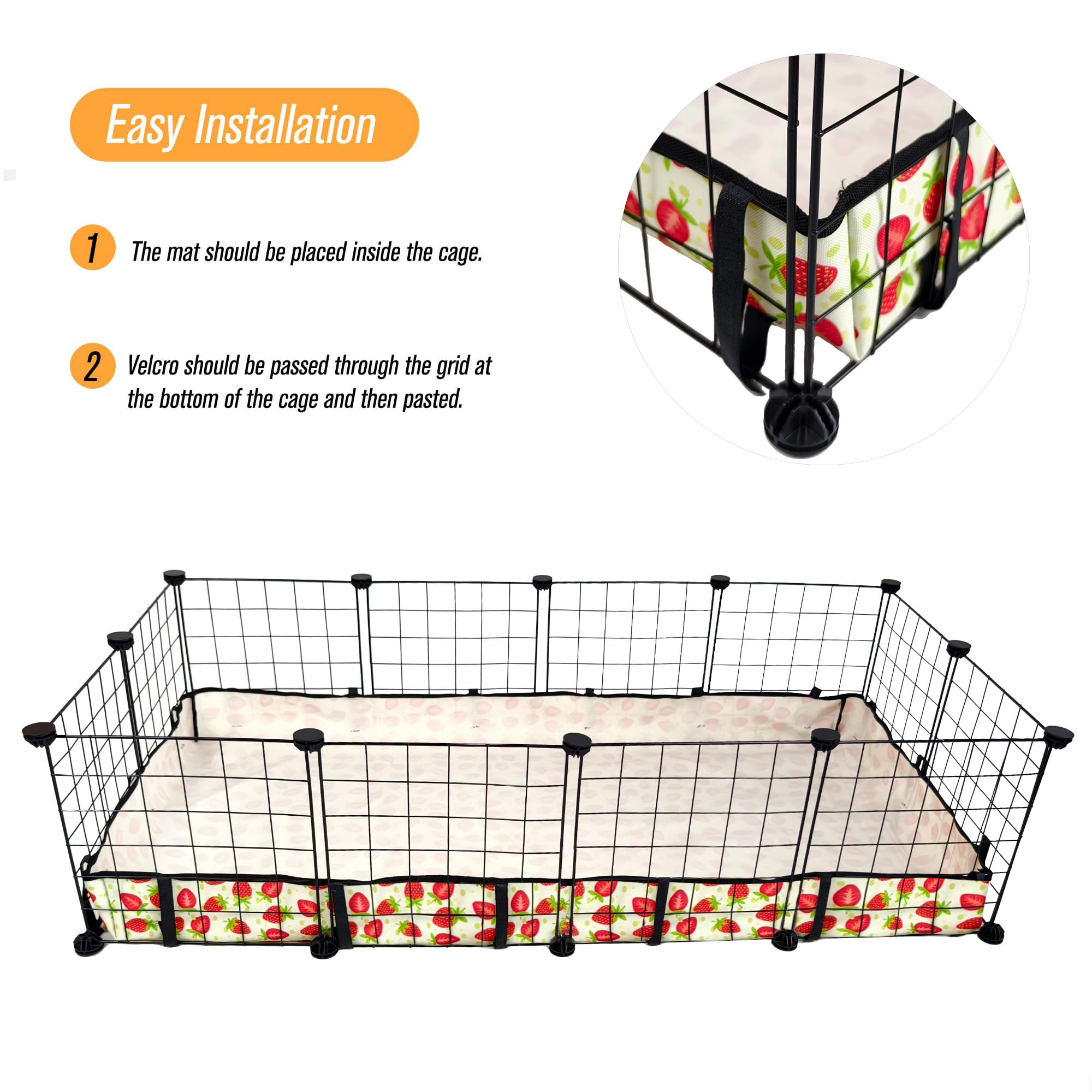 JOGEPEYO Guinea Pig Cage Liner 24x48-inch fits standard cages securely.