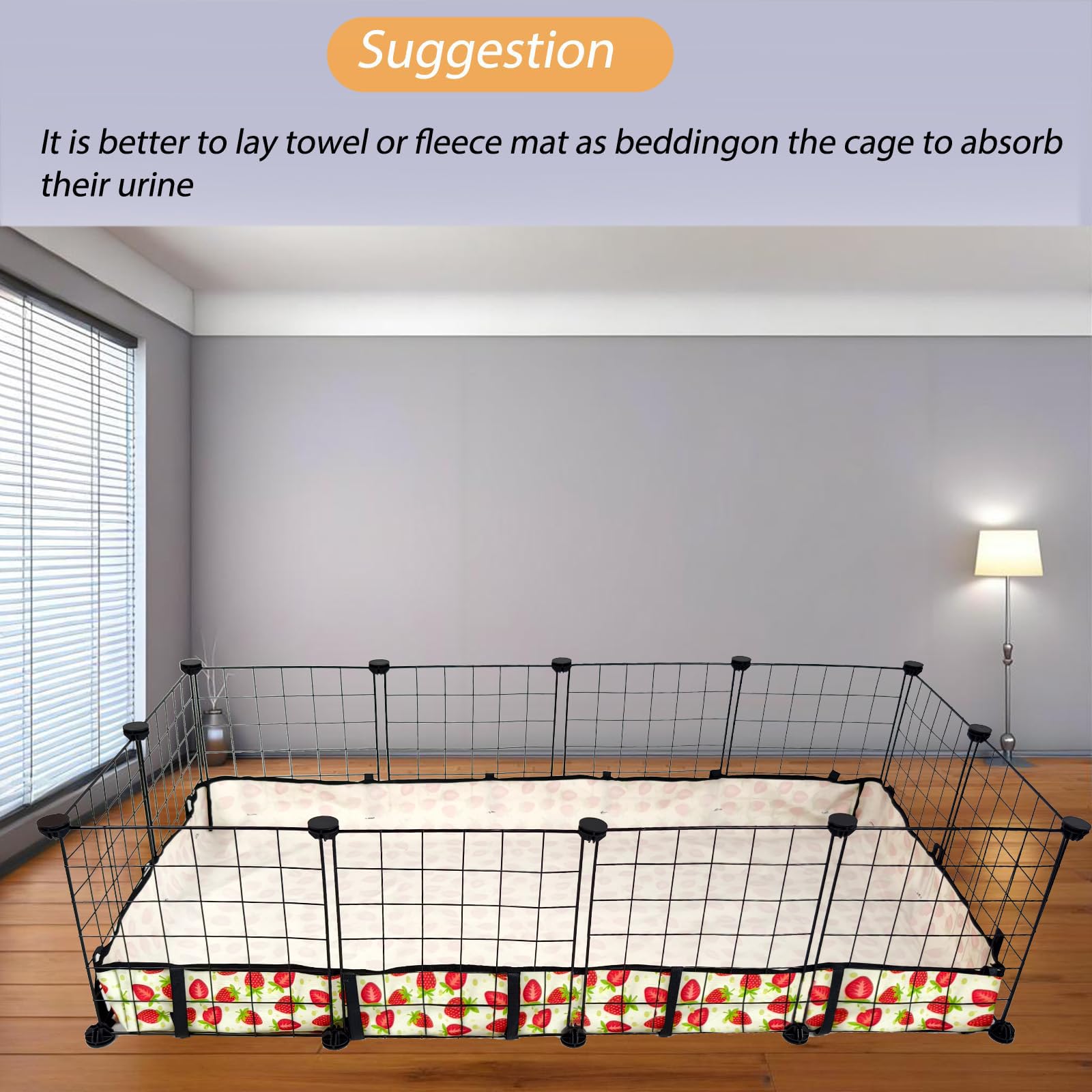 JOGEPEYO Guinea Pig Cage Liner Quick-drying for fast cleanup.