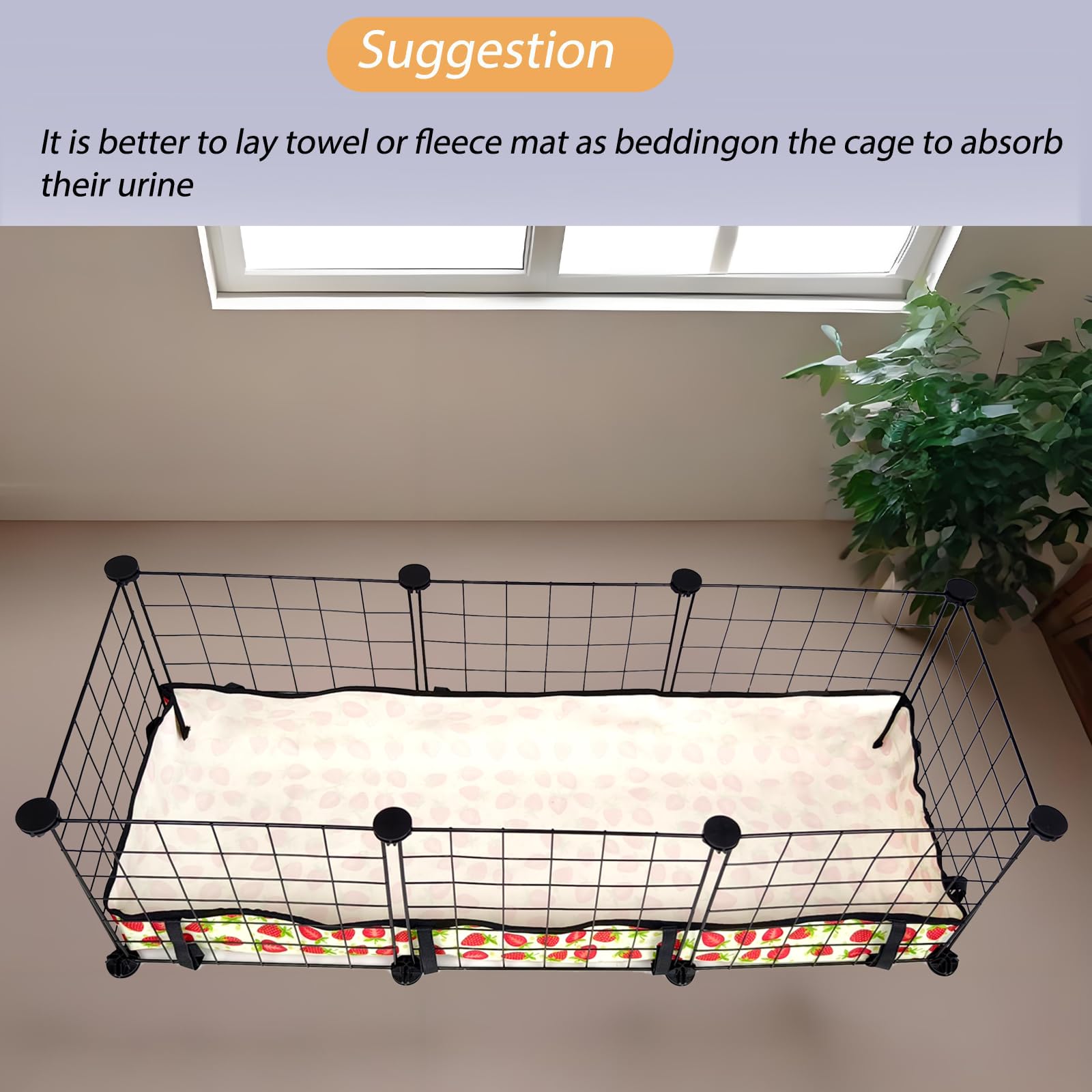 JOGEPEYO guinea pig cage liner made from PVC waterproof Oxford cloth resists daily use