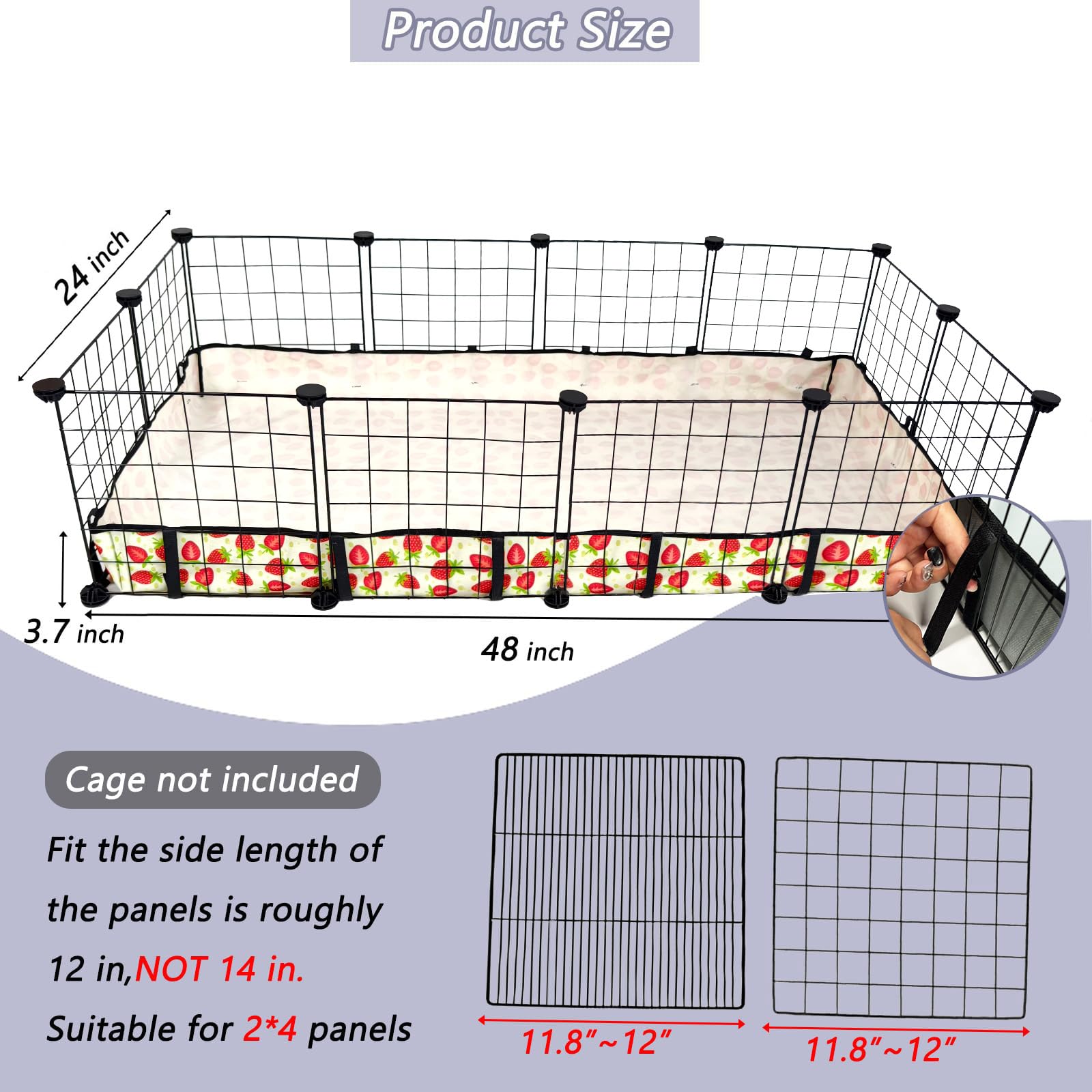 JOGEPEYO Guinea Pig Cage Liner Waterproof Oxford Cloth protects floors from spills.