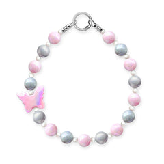JOGIA Butterfly Kiss beaded dog collar in pink shines for stylish everyday wear.