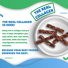 John Bully collagen braided 6in closeup texture reveals protein-rich chew