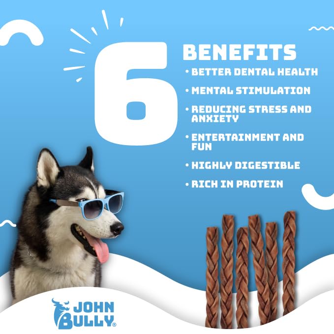 John Bully collagen dog braided 12inch texture closeup highlighting chewy texture