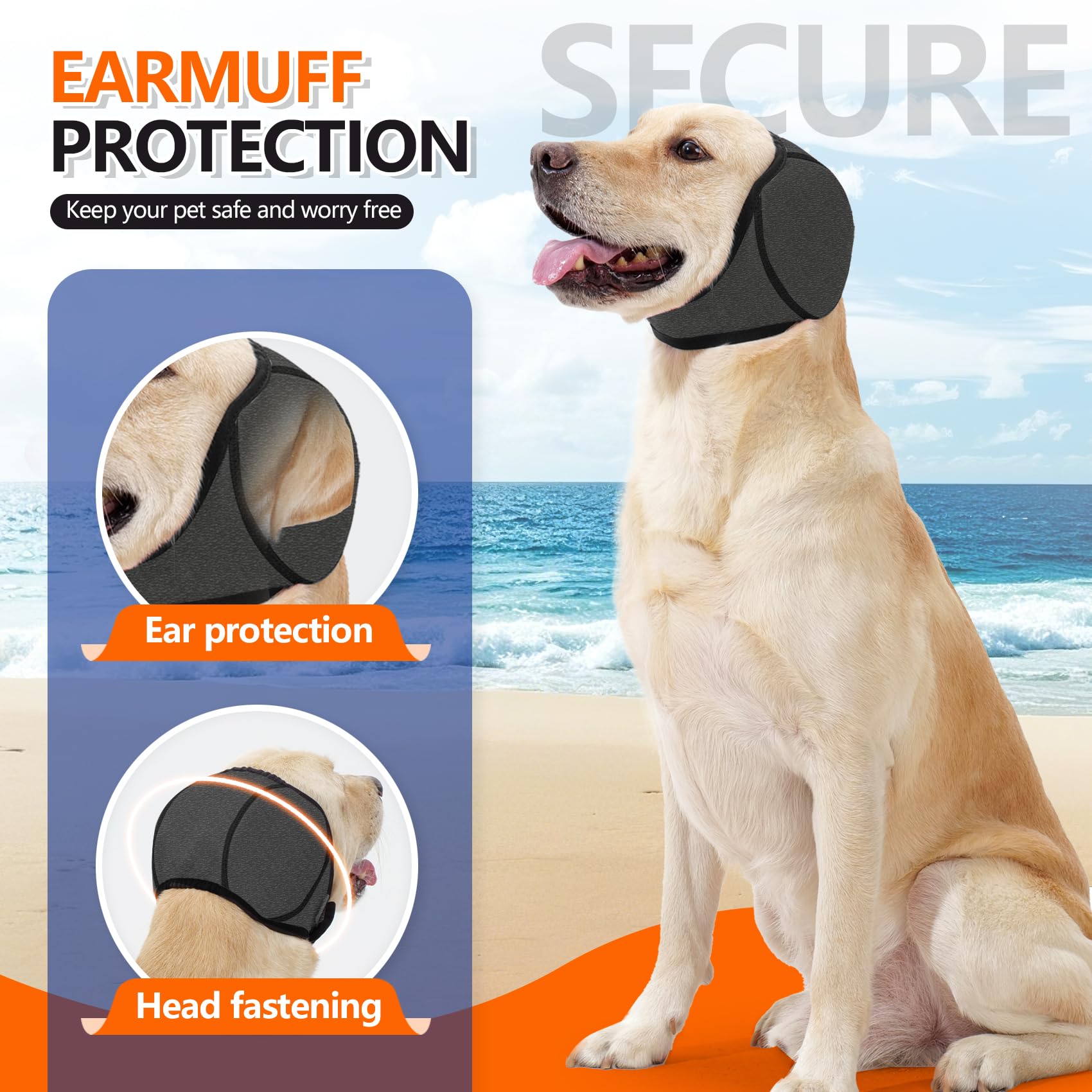 JOHNBOLIN ear wrap shows Velcro elastic for quick, secure fit.