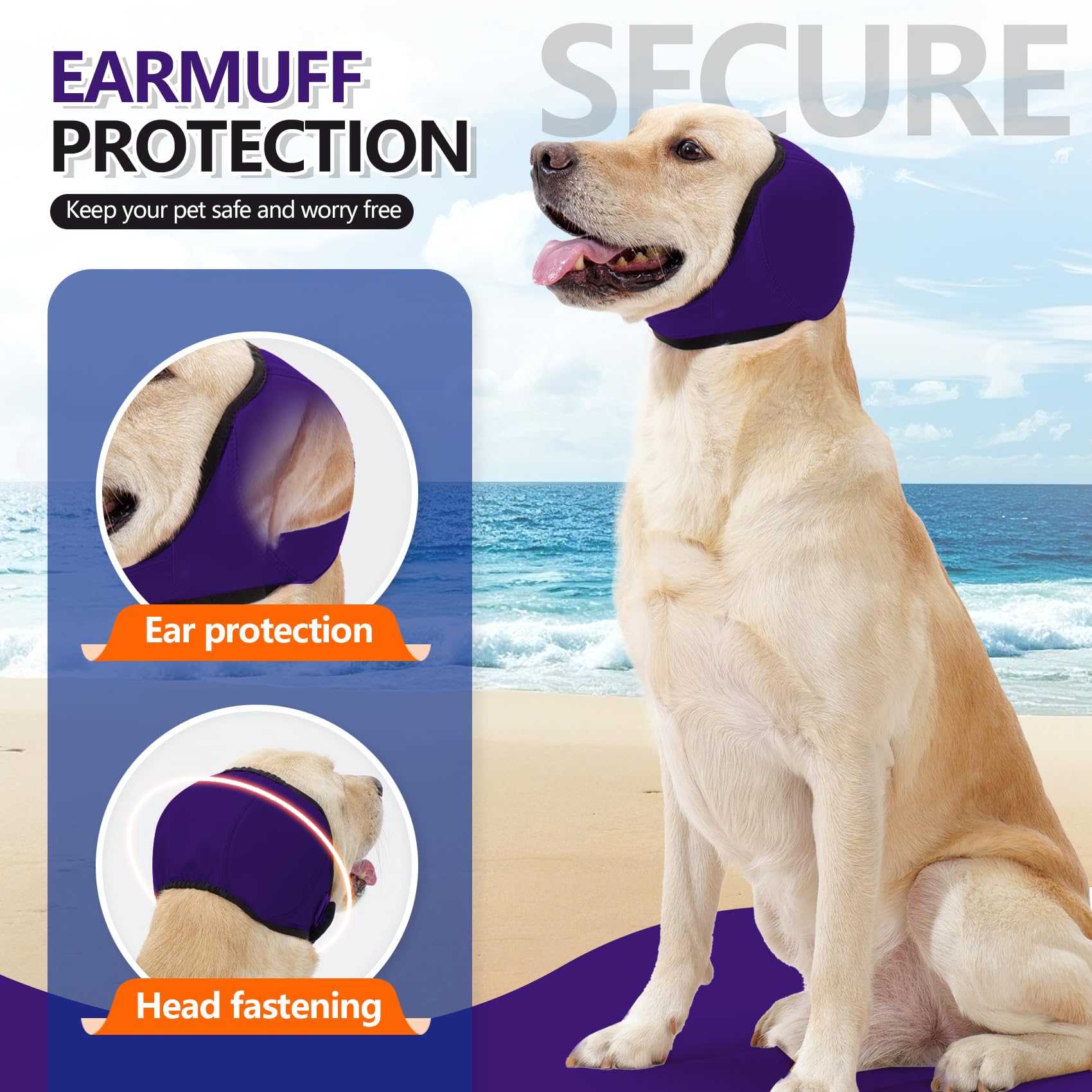 JOHNBOLIN no shake ear protector reduces noise from fireworks and storms for dogs