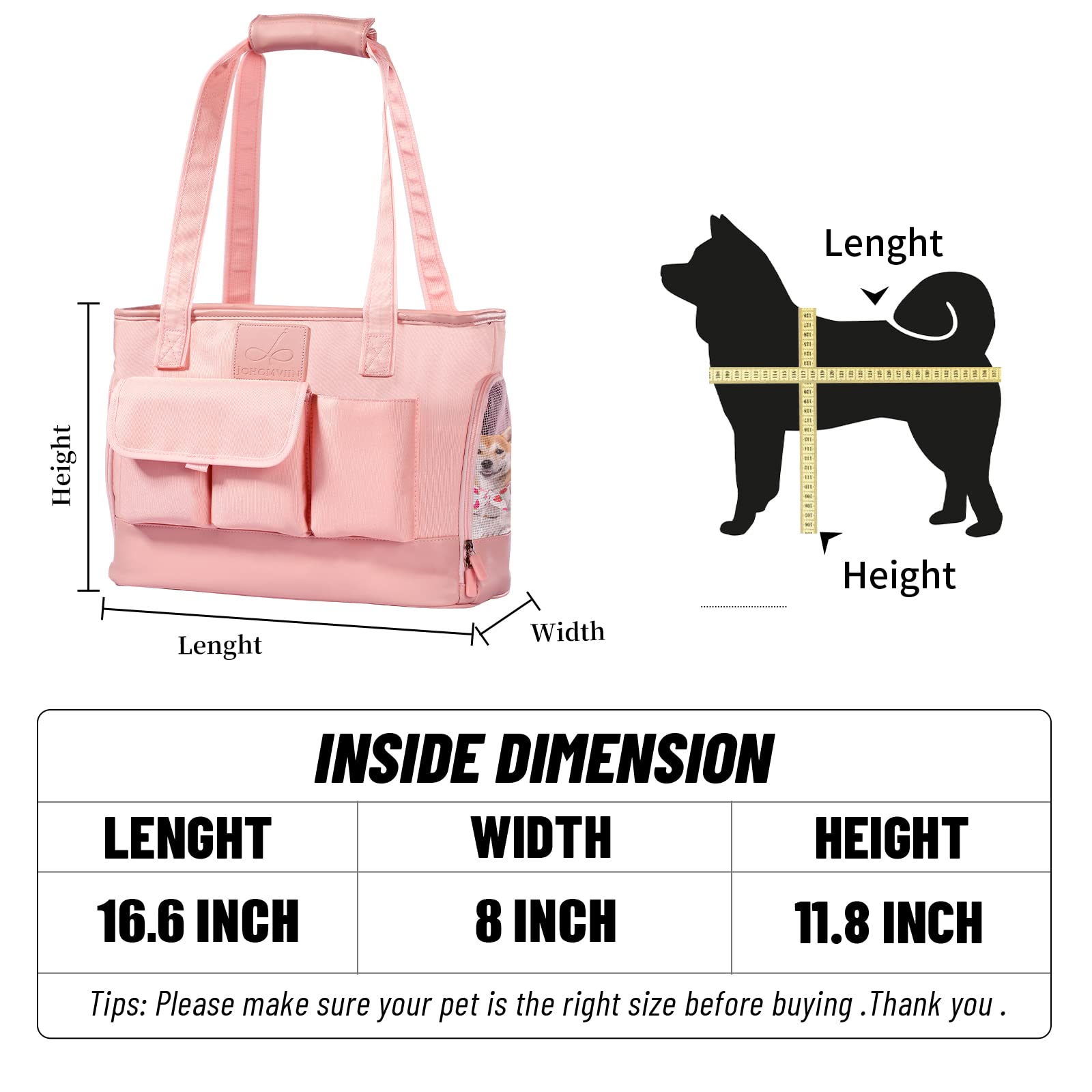 Johomviin pink internal safety hook ensures pets stay secure during movement.