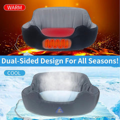 JOJOPEPE self-warming orthopedic pet bed side view grey promotes snug curling and security.