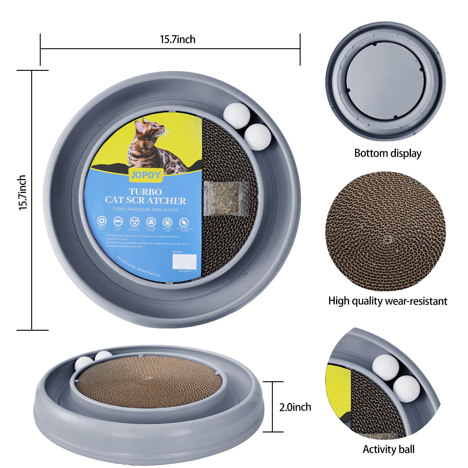 JOPOY ball-track-toy supports interactive and independent cat play.