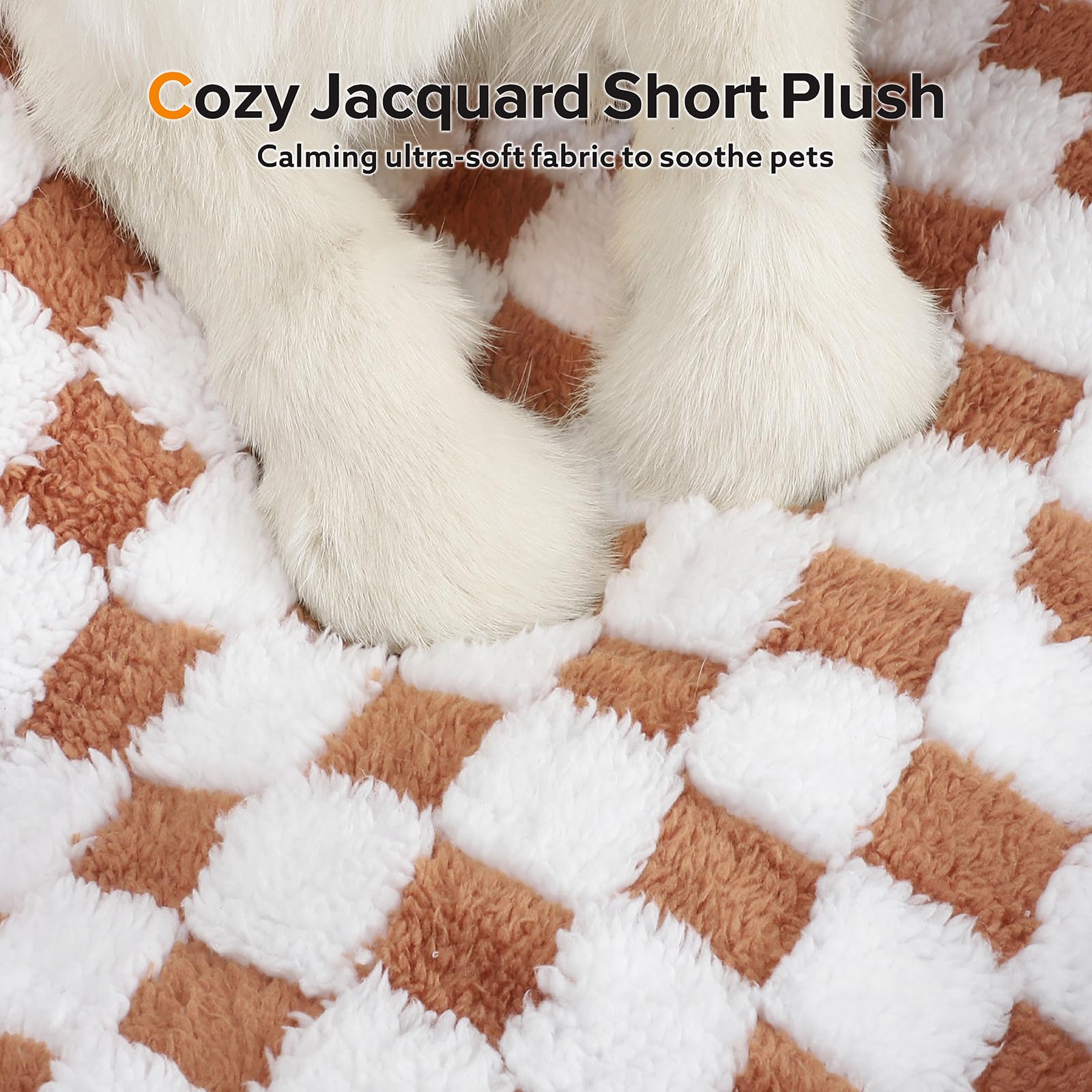 JOEJOY plush closeup reveals soft jacquard fabric and cozy warmth