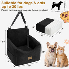 JOEJOY dog car seat dimensions 19x18x18.5 inches fits small to medium dogs