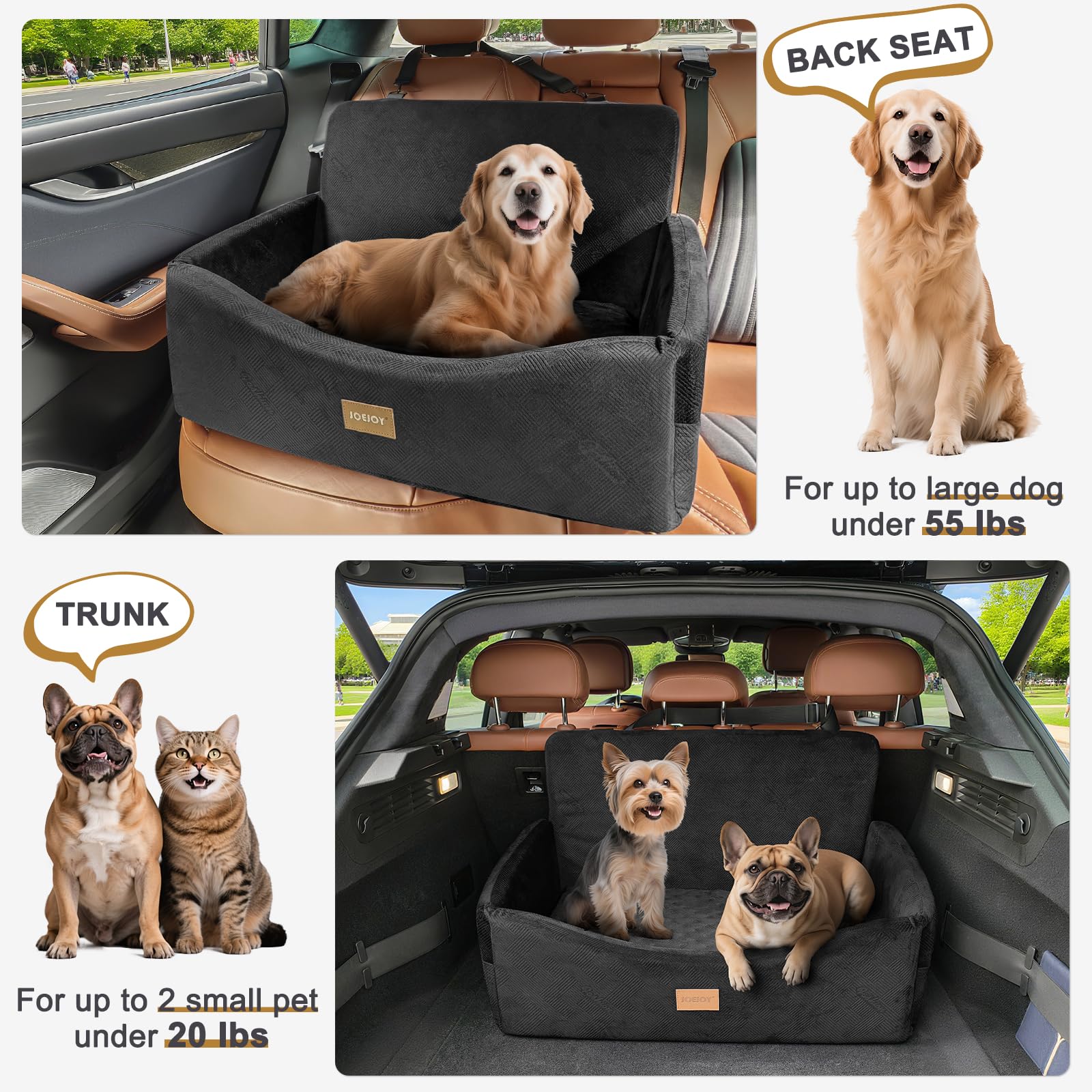 JOEJOY easy-install and removable cover simplify cleanup after trips.