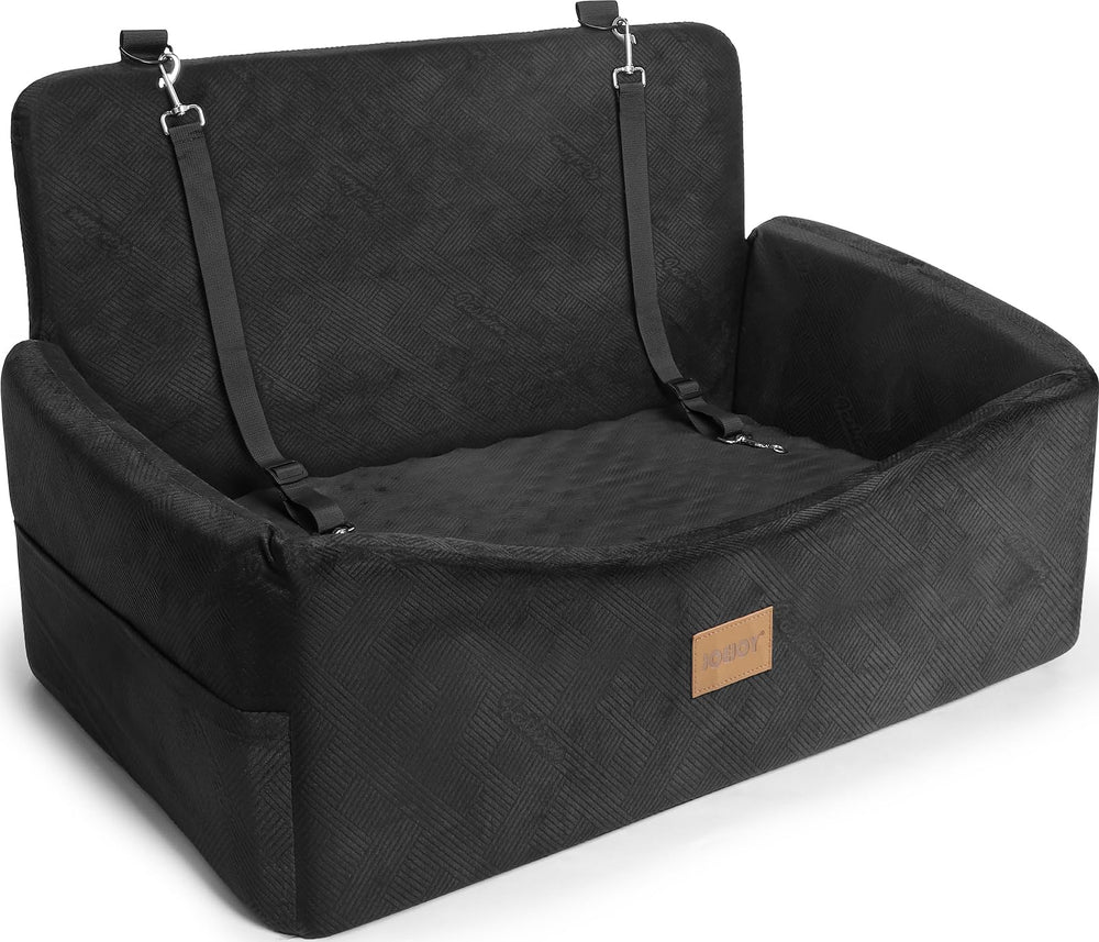 JOEJOY dog car seat elevates the view for a calmer ride.