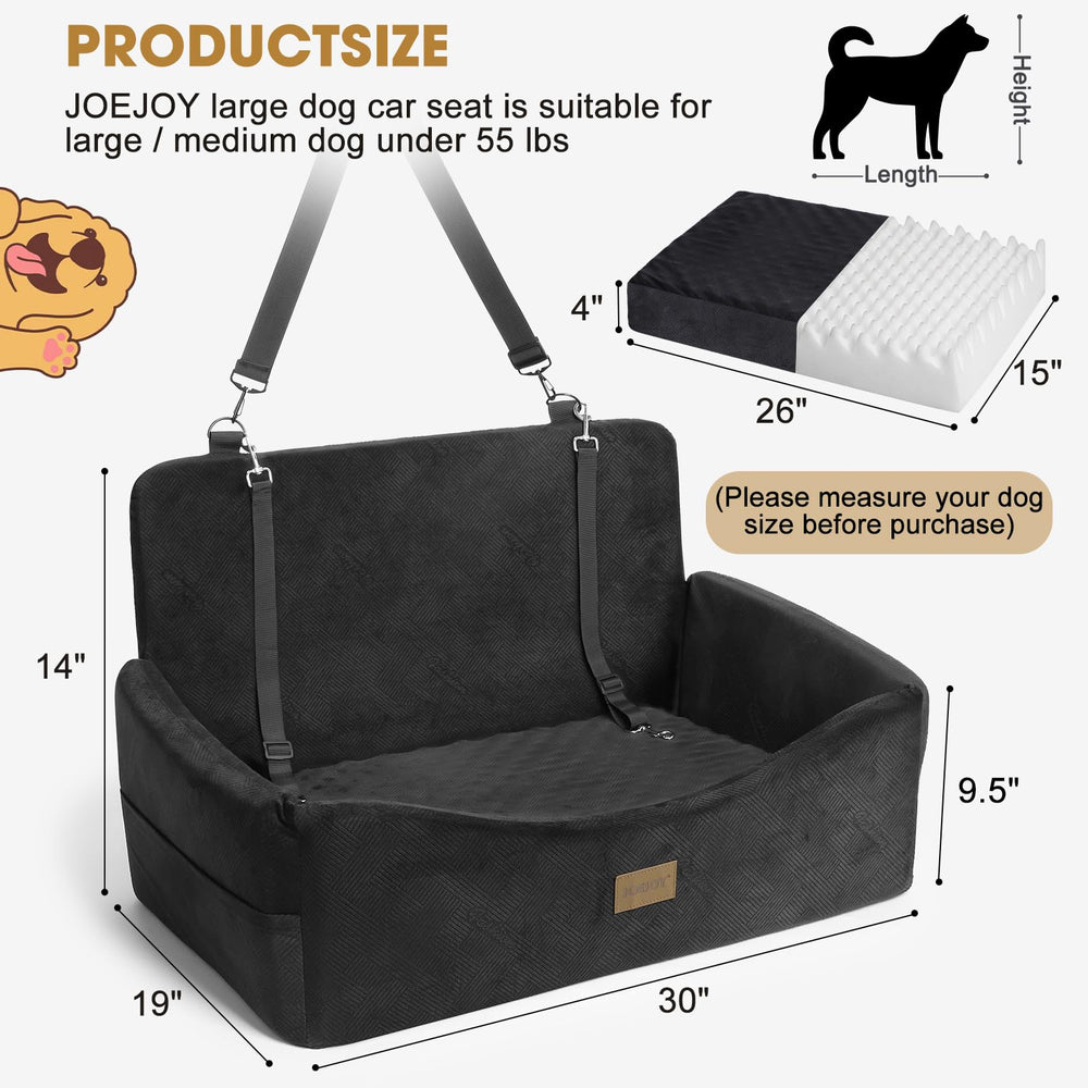 JOEJOY dog car seat doubles as a cozy bed for home or travel.