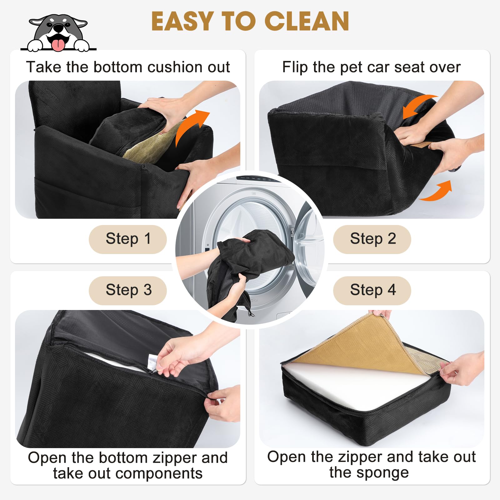 JOEJOY booster seat with side pockets for snacks and essentials