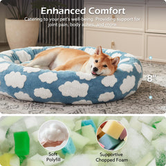 Close-up of the edge bolster on the JOEJOY Donut Bed showing soft support.