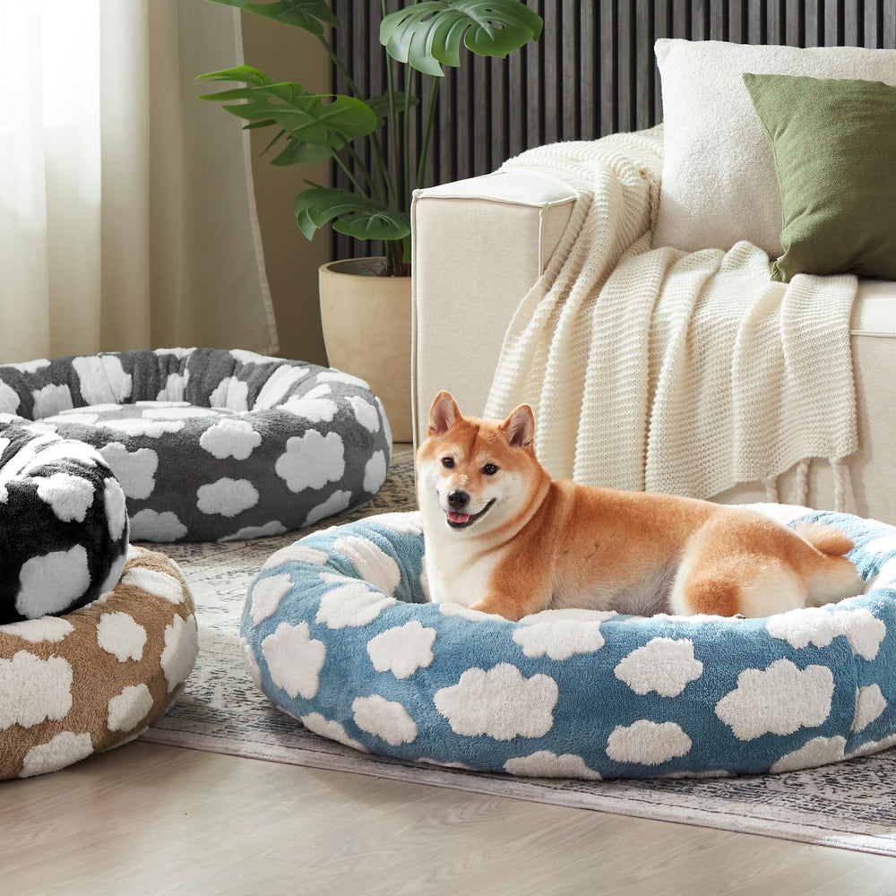 JOEJOY Donut Bed cloud-pattern fabric ideal for cuddly naps.