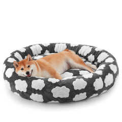 JOEJOY donut dog bed cover closeup highlighting plush texture for cozy naps