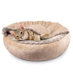 JOEJOY hooded bed exterior offering cozy privacy retreat for small pets.