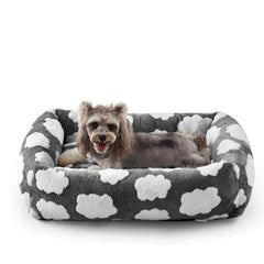 JOEJOY small dog bed front view highlights plush surface and raised edges