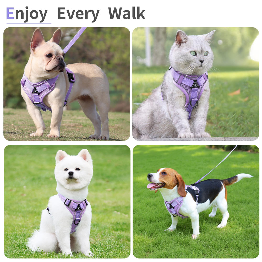 Jolifield No Pull Dog Harness purple vest adds visibility and style.