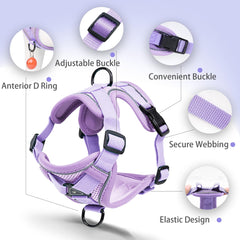 Jolifield No Pull Dog Harness reflective strips boost visibility during night strolls.