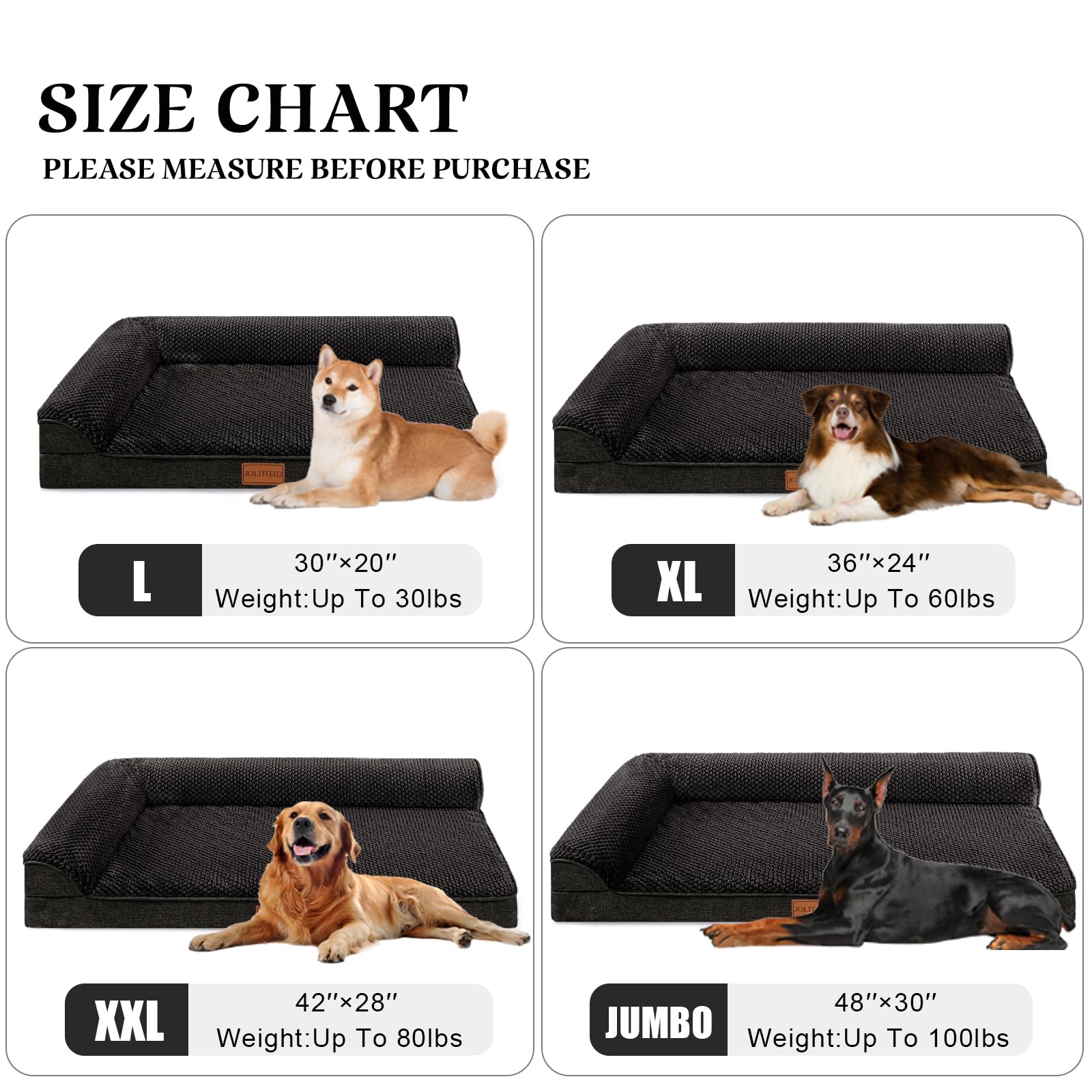 Jolifield non-slip bottom keeps the bed in place on slick floors