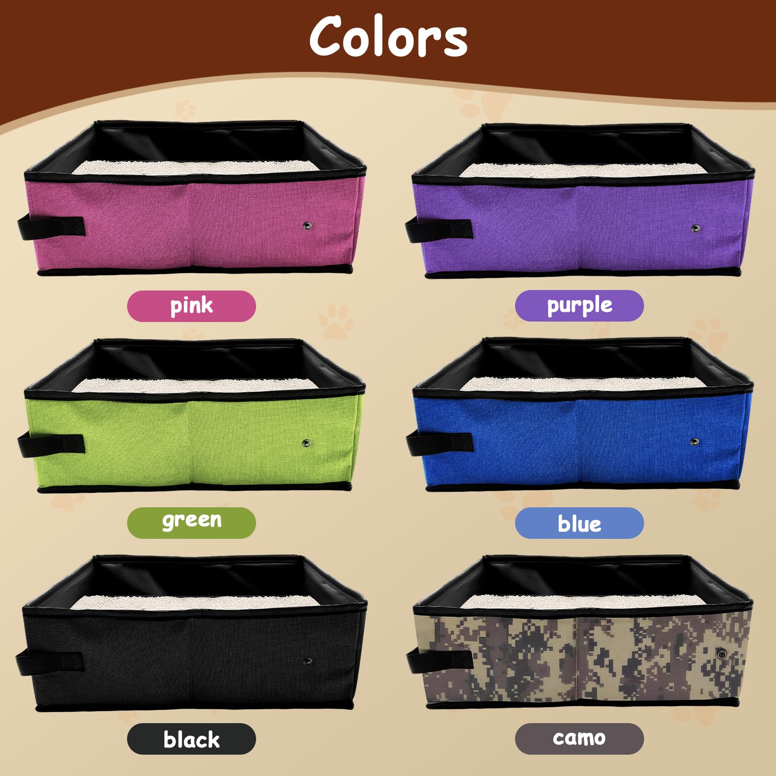 JOLL travel litter box in use during camping supports cat comfort