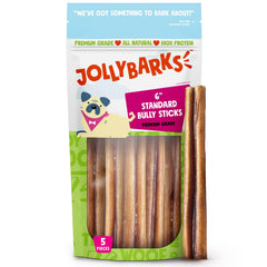 Jolly Barks bully sticks small dogs 6in front view for daily chew