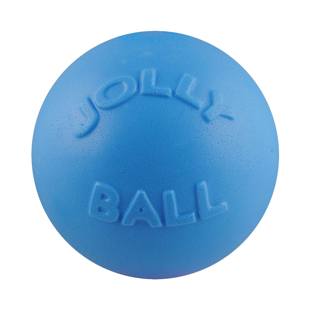 Jolly Pets Bounce-N-Play blueberry front view, ideal for interactive fetch with puppies.