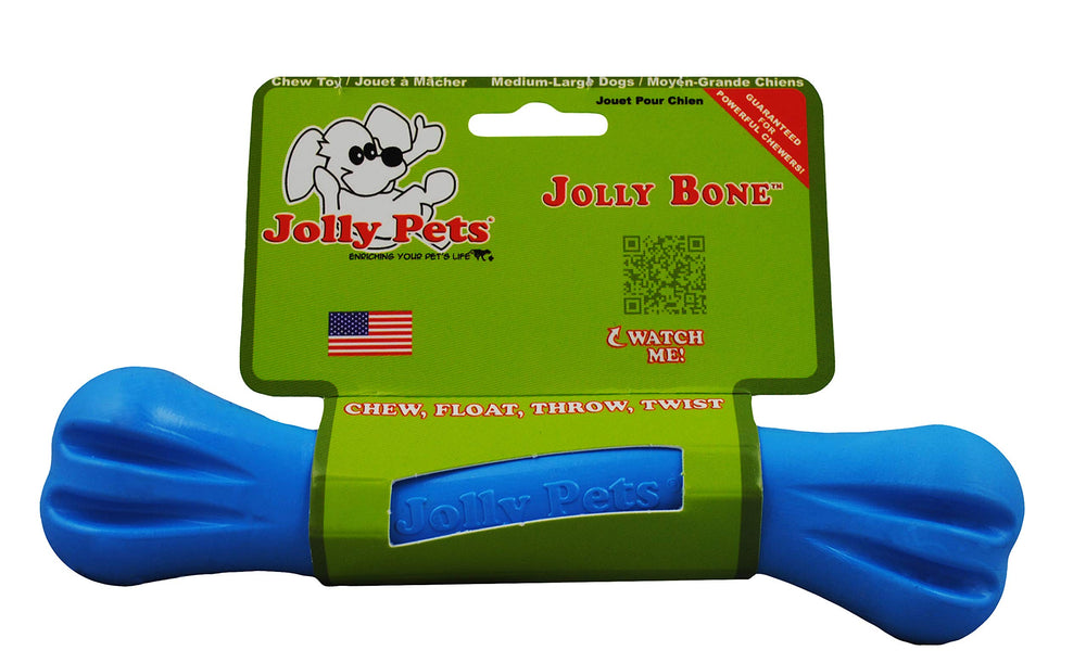 Jolly Pets Jolly Bone Medium Blue floating for water-based retrieval games