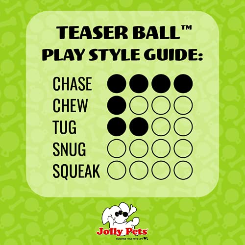 Jolly Pets Teaser Ball dog toy top view highlighting grip-friendly exterior for easy retrieval.