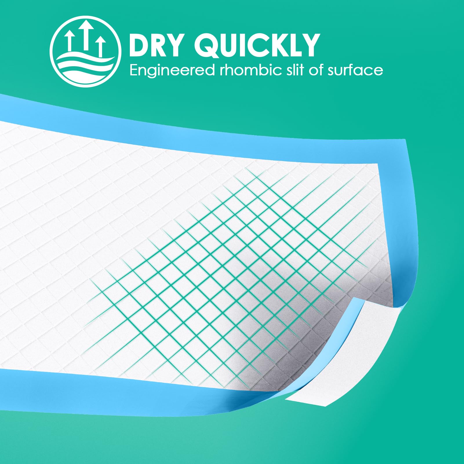 JollyMate diamond-quilting design accelerates liquid lock-in for quick absorption.