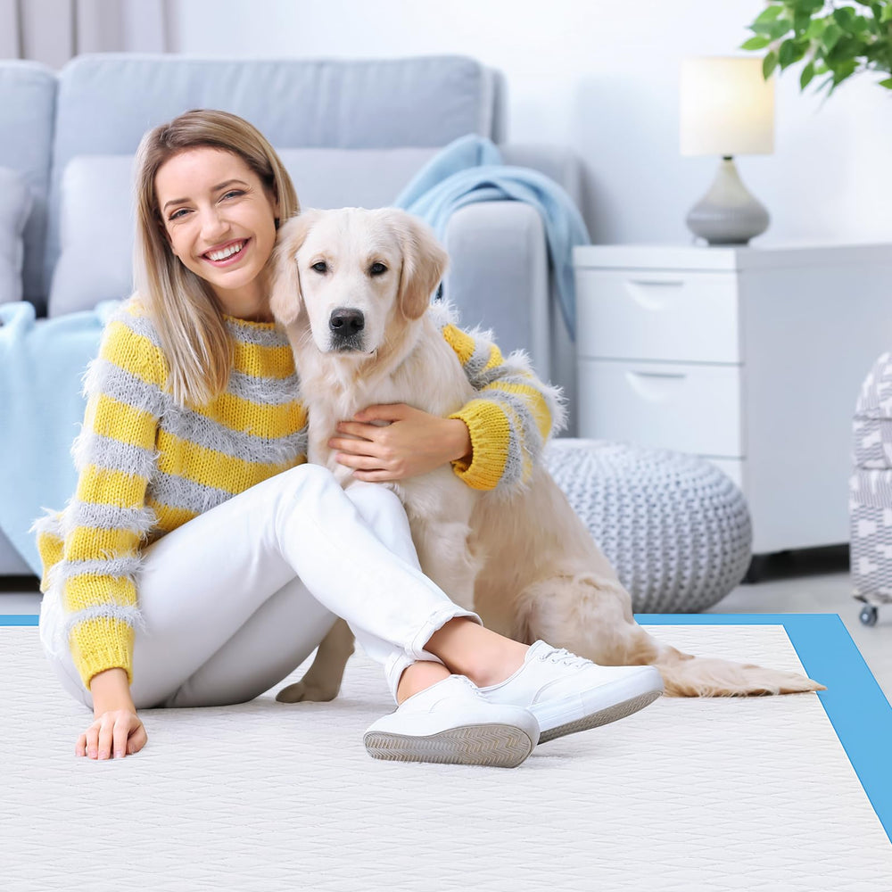 JollyMate dog training pad in use during an indoor potty session.