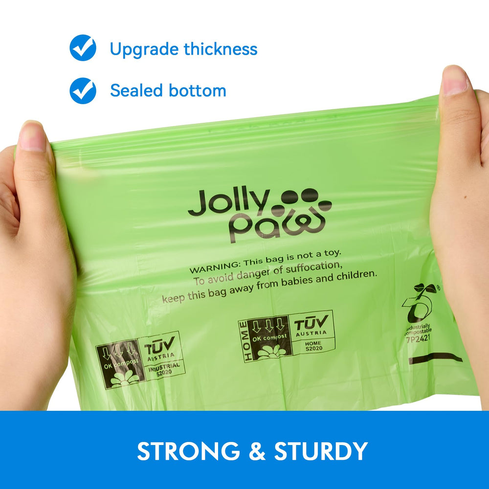 JollyPaw leak-proof bags keep mess contained for cleaner hands.