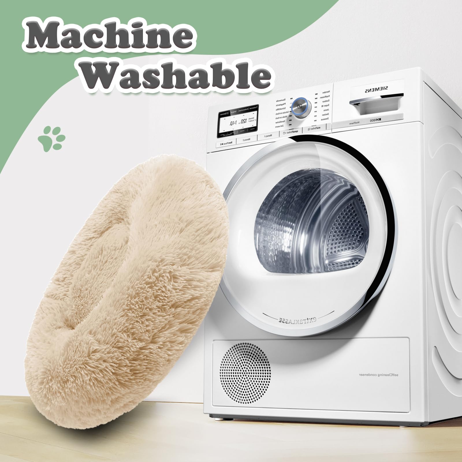 JOLLYVOGUE 20-inch donut bed suits small to medium pets.