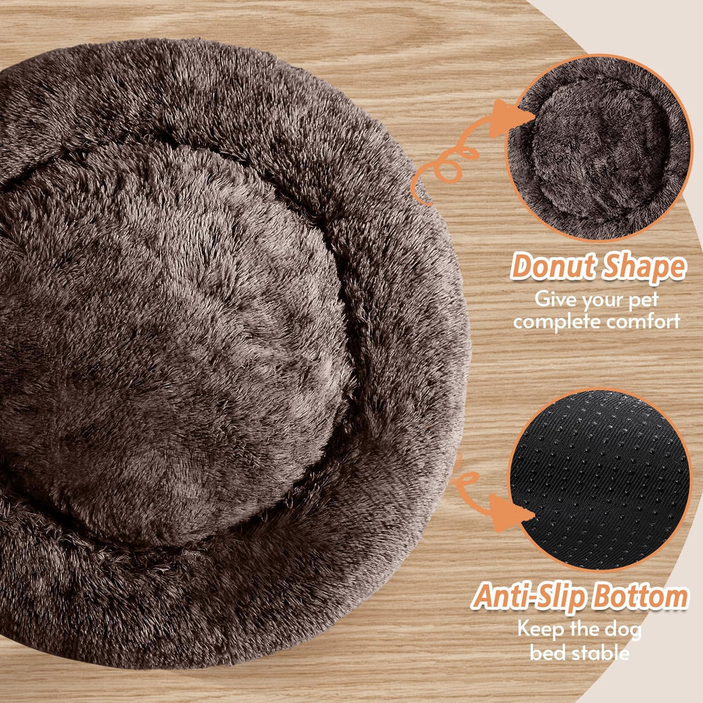 JOLLYVOGUE calming donut bed raised rim supports head and neck comfort during naps