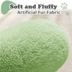 JOLLYVOGUE dog bed donut side view supports curled resting position.