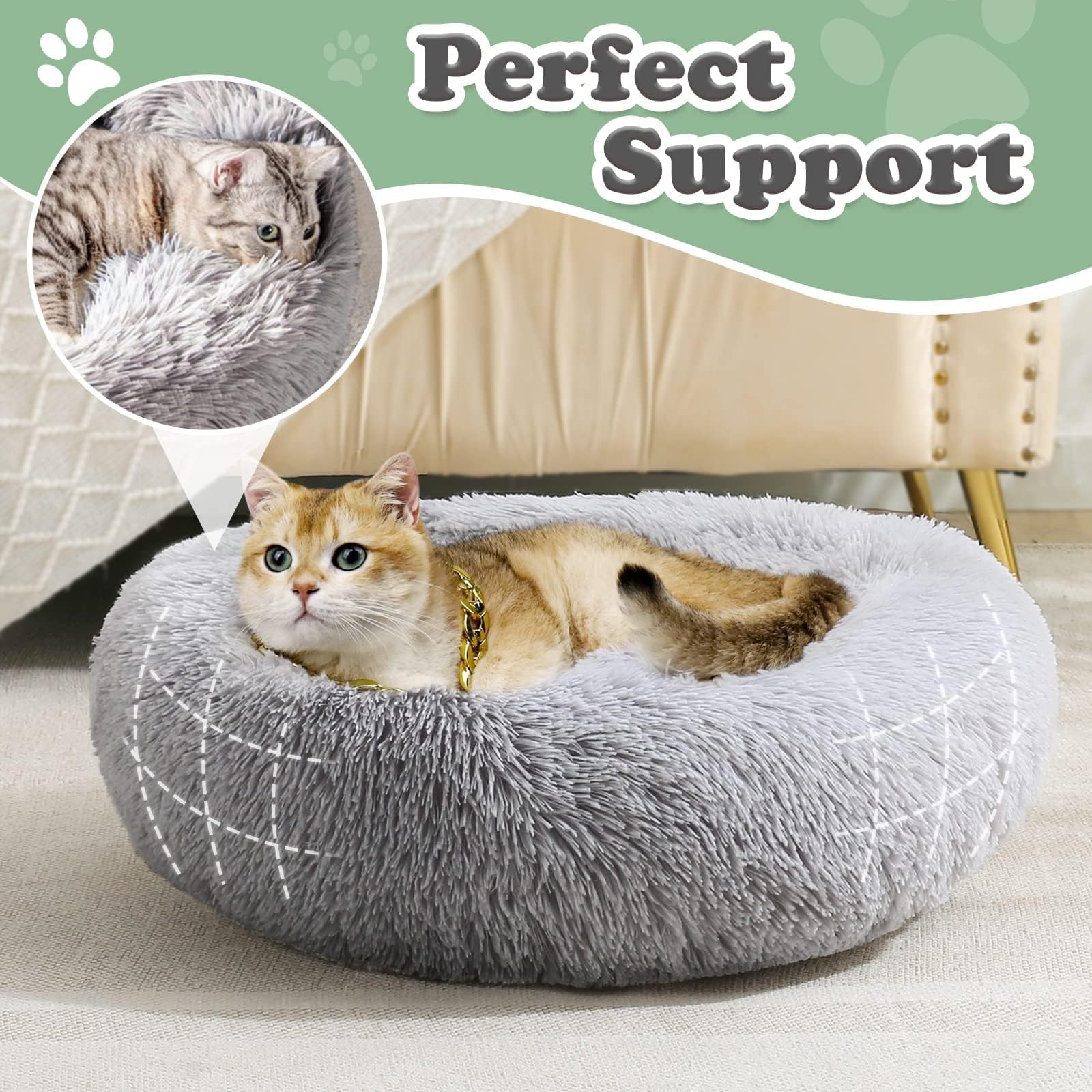 JOLLYVOGUE dog bed headrest padding closeup supports neck comfort.