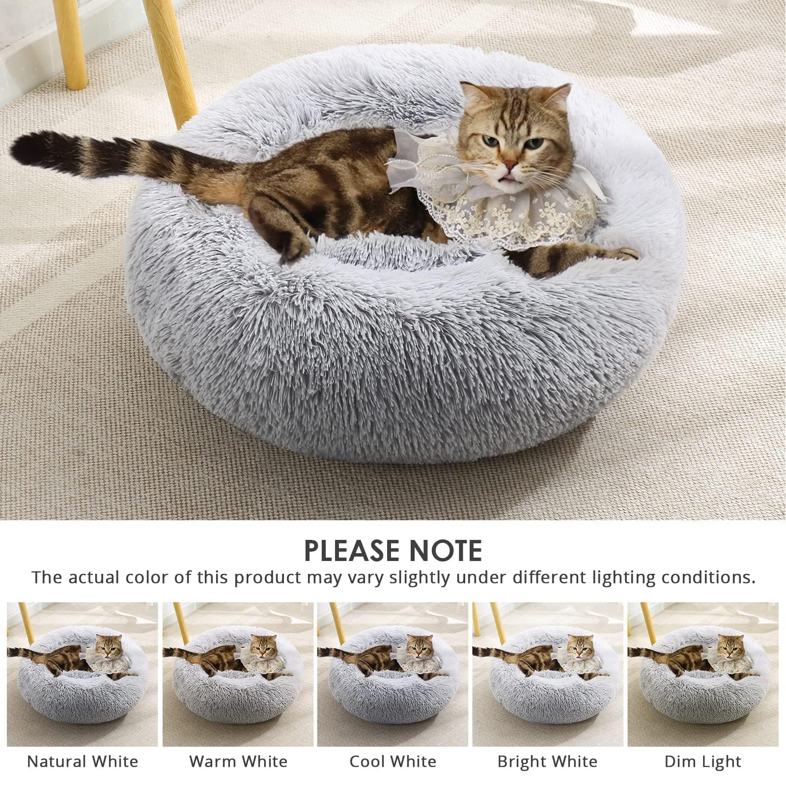 JOLLYVOGUE dog bed warm cozy fur closeup conveys snug warmth.