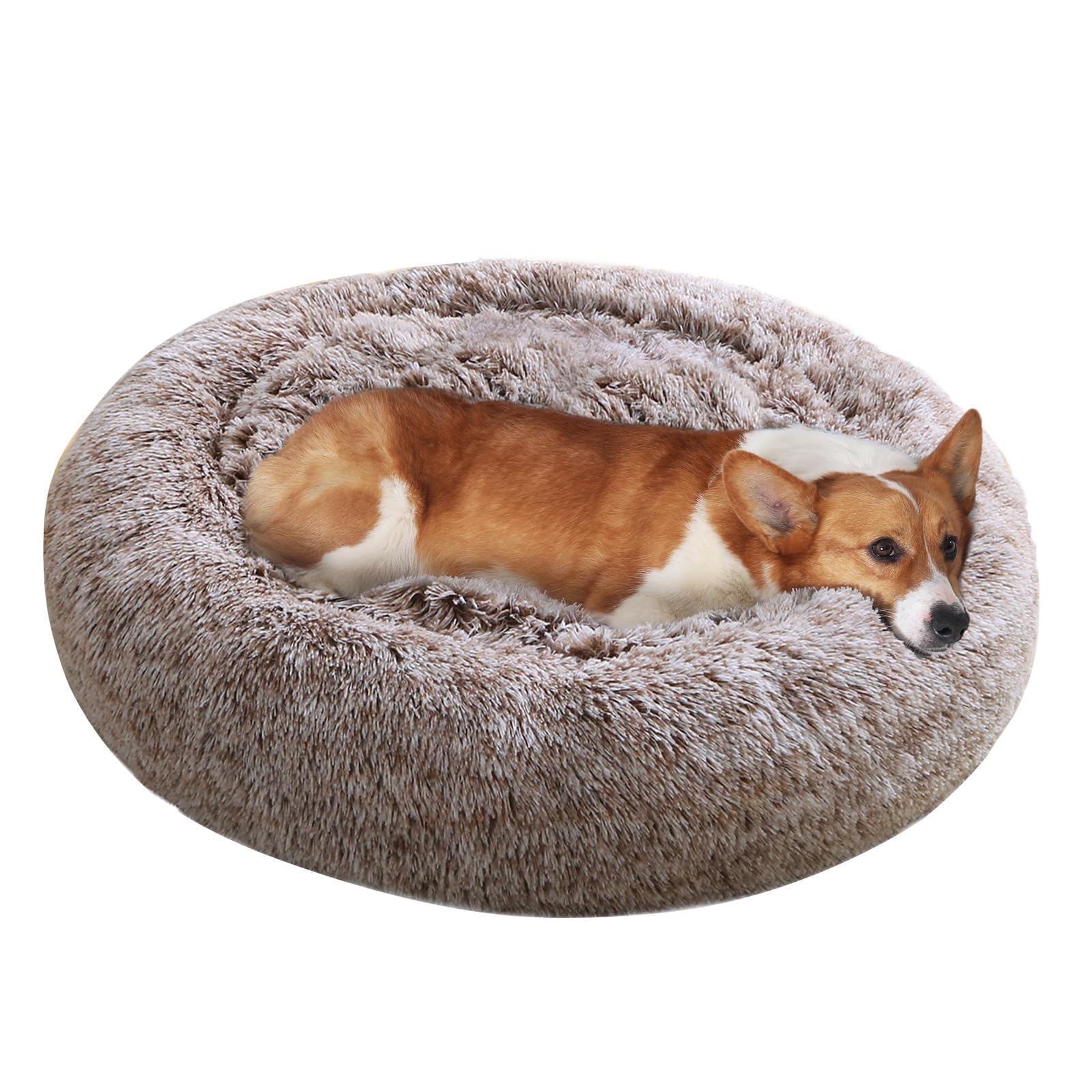 JOLLYVOGUE fluffy plush faux fur creates warm, inviting comfort for pets.